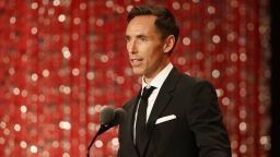 SPRINGFIELD, MA - SEPTEMBER 07:  Naismith Memorial Basketball Hall of Fame Class of 2018 enshrinee Steve Nash speaks during the 2018 Basketball Hall of Fame Enshrinement Ceremony at Symphony Hall on September 7, 2018 in Springfield, Massachusetts.  (Photo by Maddie Meyer/Getty Images)