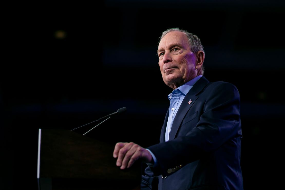 Democratic presidential candidate Mike Bloomberg speaks during a campaign rally at the Palm Beach County Convention Center in West Palm Beach, Fla., on March 3, 2020.
