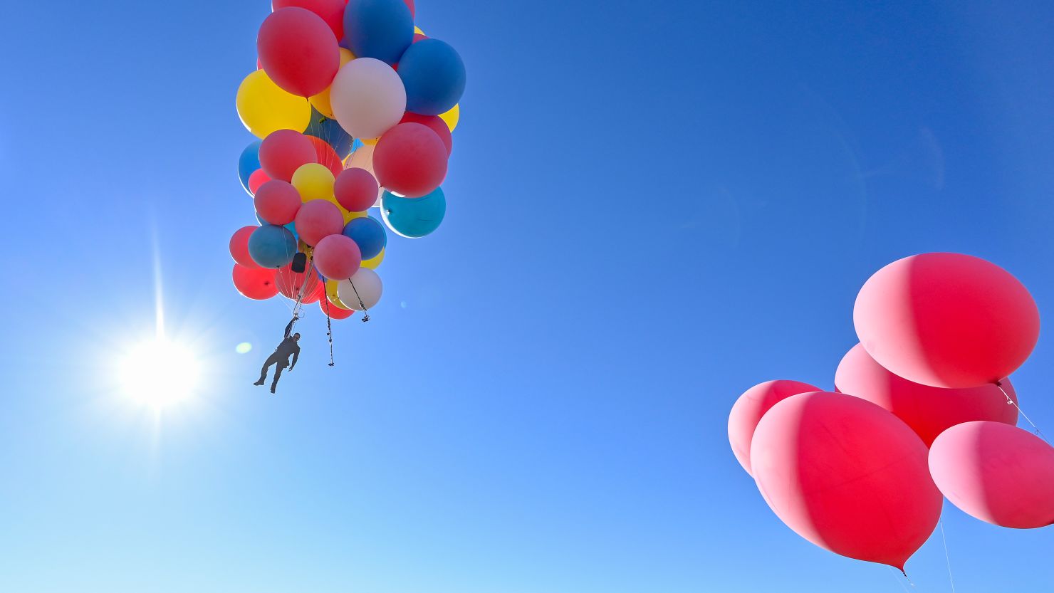 David Blaine performs the stunt "Ascension" on September 2, 2020 in Page, Arizona.