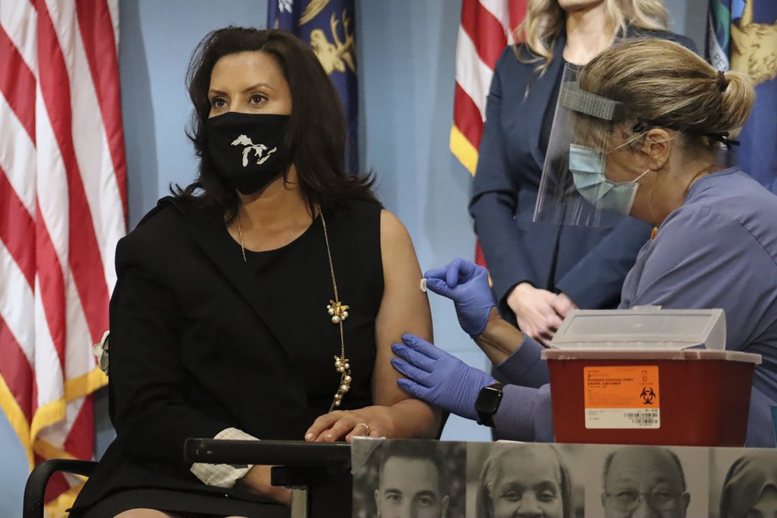 Michigan Gov. Gretchen Whitmer received her flu vaccination on live television Tuesday, August 25, 2020.