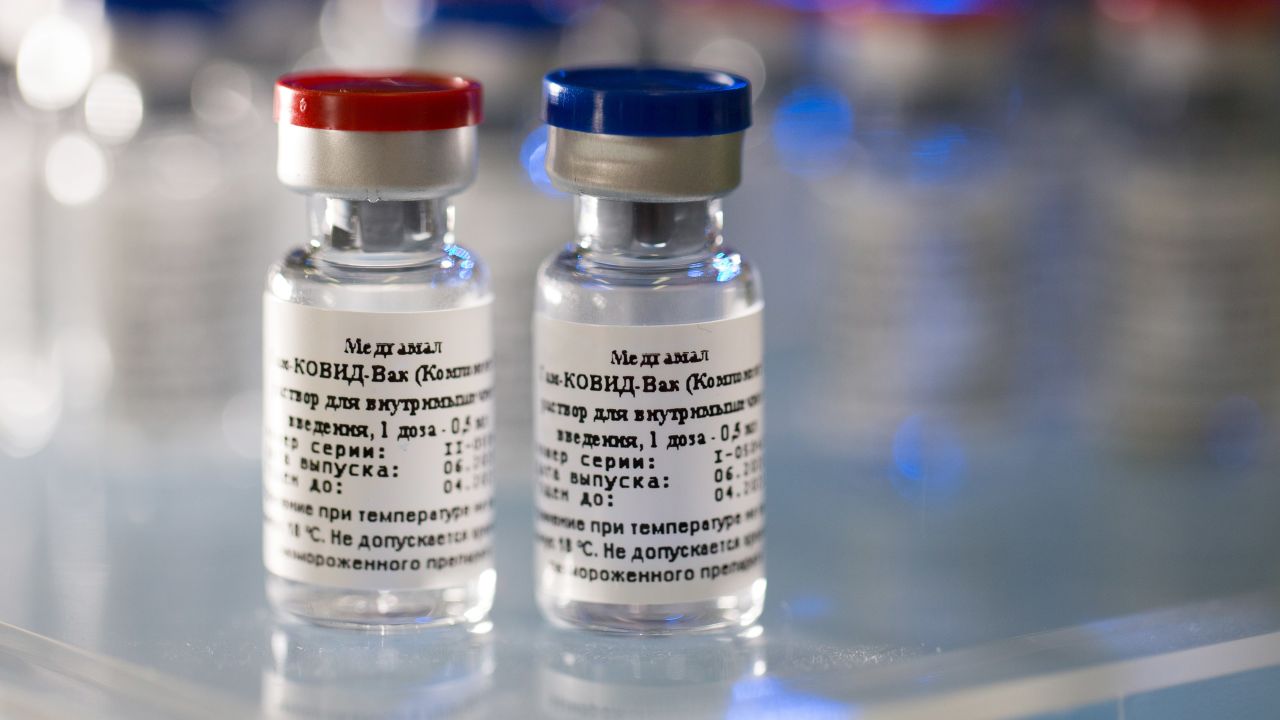A handout photo released by Russian Healthcare ministry (Minzdrav) shows containers with a newly registered vaccine against coronavirus in Moscow, Russia.