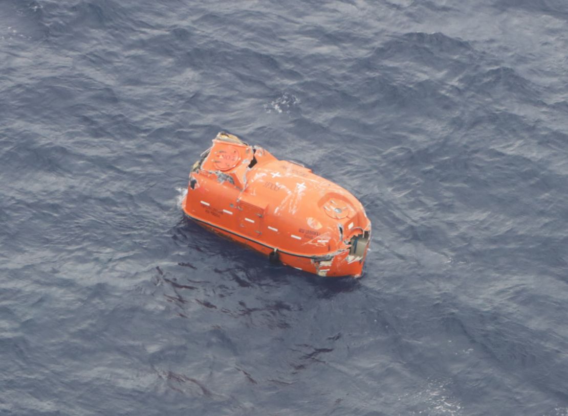 The Japan Coast Guard also located an empty life raft on Friday.