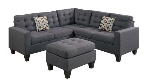 Andover Mills Pawnee 84-Inch Sectional with Ottoman