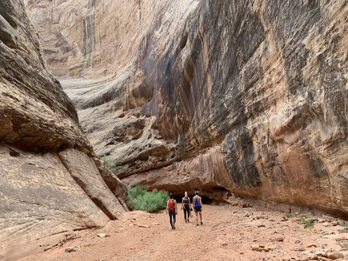 Hiking the Grand Wash slot canyon in Capitol Reef National Park