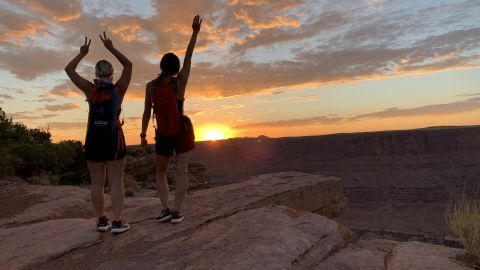 A sunset celebration along the West Rim Trail in Dead Horse Point State Park