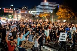 Portland protesters march after the killing of Jacob Blake in Wisconsin last month.