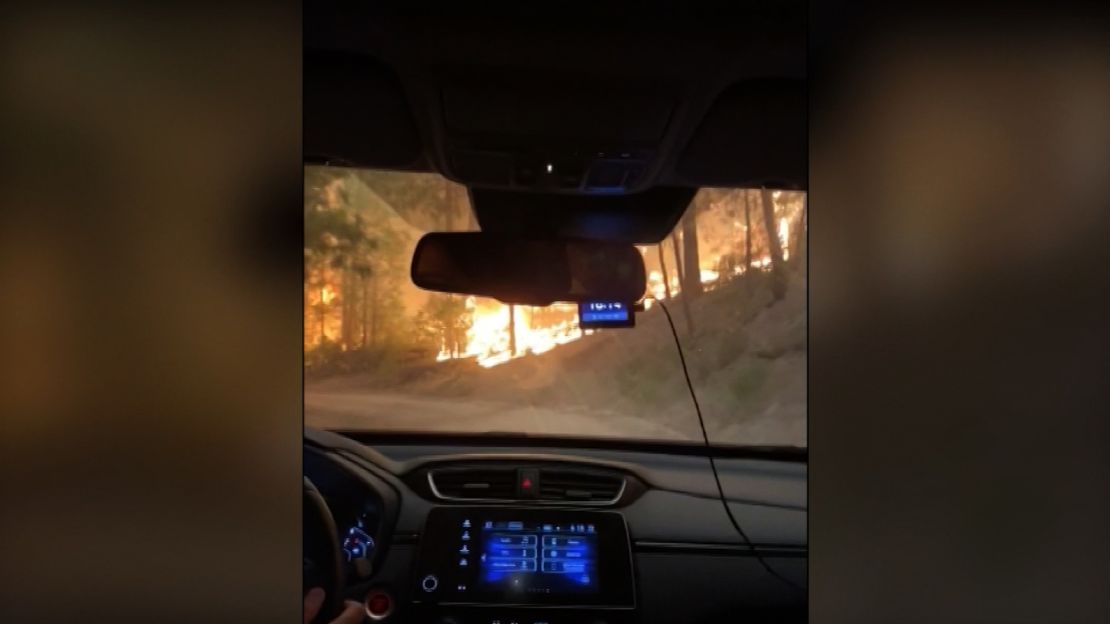 Juliana Park captured footage of the Creek Fire as she and several others fled in a car.