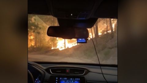 Juliana Park captured footage of the Creek Fire as she and several others fled in a car.