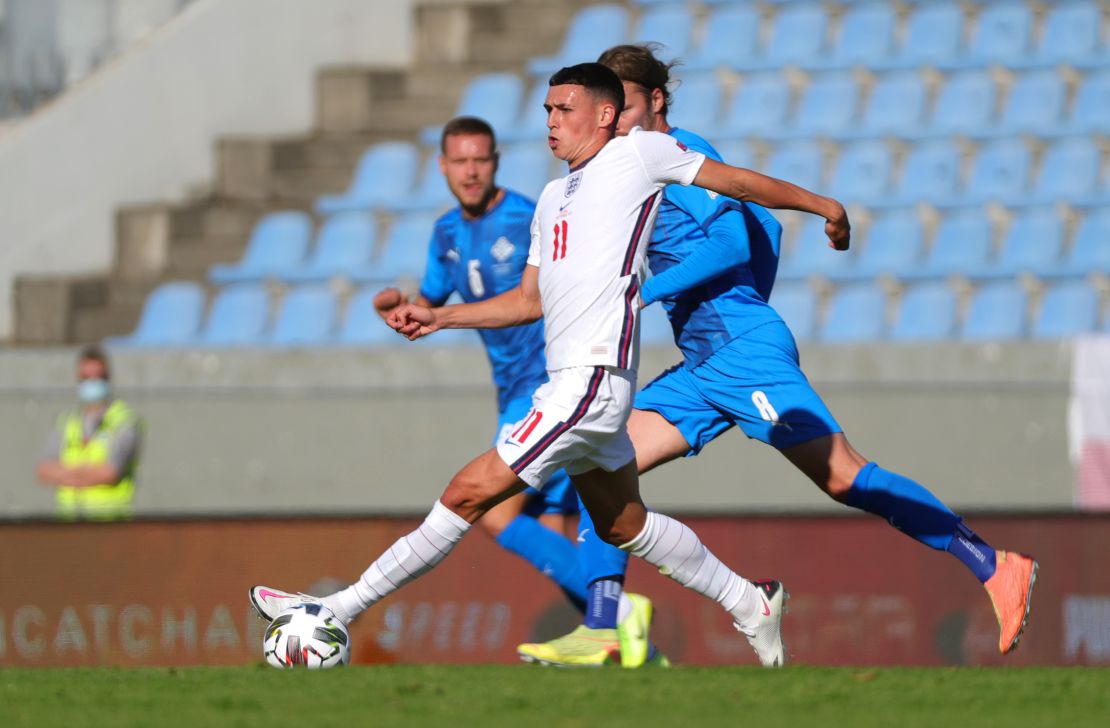 Midfielder Foden won his first cap against Iceland
