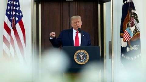 President Donald Trump speaks during a news conference on the North Portico of the White House, Monday, Sept. 7, 2020, in Washington. 