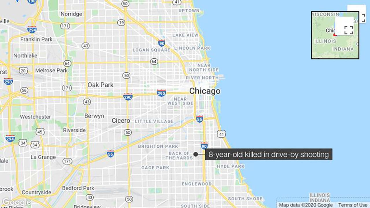 An 8-year-old girl was killed Monday evening after gunshots were fired into a SUV she was traveling in, according to police.