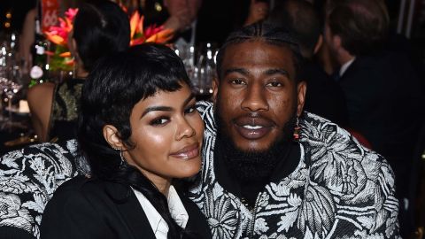 Teyana Taylor and Iman Shumpert attend the 28th Annual Elton John AIDS Foundation Academy Awards Viewing Party sponsored by IMDb, Neuro Drinks and Walmart in February in West Hollywood, California. 
