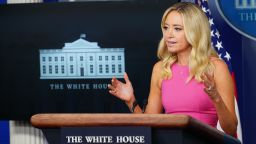 White House Press Secretary Kayleigh McEnany speaks during a briefing in the Brady Briefing Room of the White House in Washington, DC on September 9, 2020.
