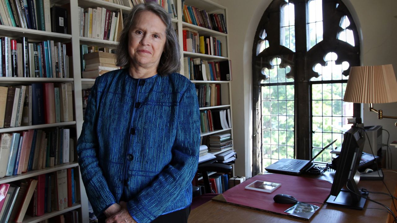 Karen King in her office at Harvard Divinity School. 