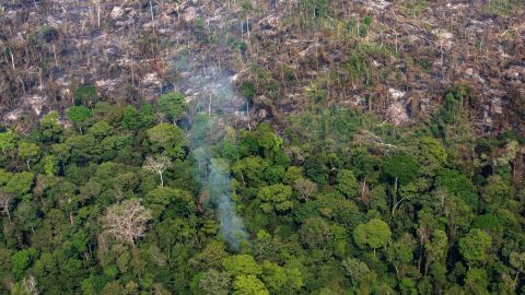A section of the Amazon rainforest was destroyed by wildfires in 2019 in the Candeias do Jamari region near Porto Velho, Brazil. Global leaders have been drawing connections between climate disasters and human health in the lead-up to the UN climate conference.