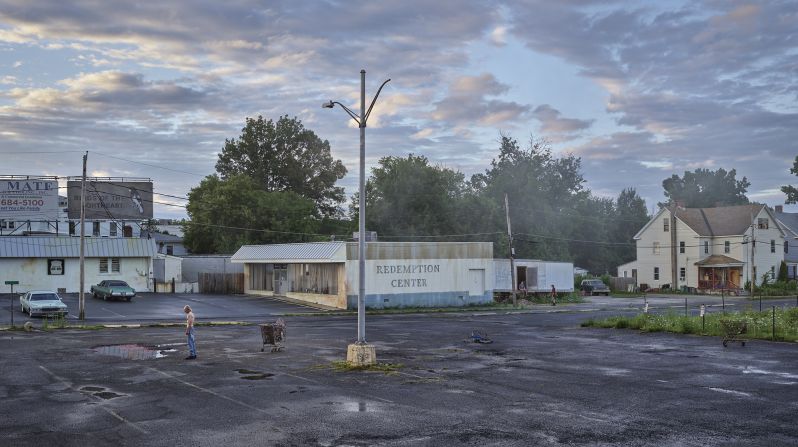 Crewdson's latest body of work, "An Eclipse of Moths," is set in small post-industrial America, a follow-up to the rural forest scenes of "Cathedral of the Pines."