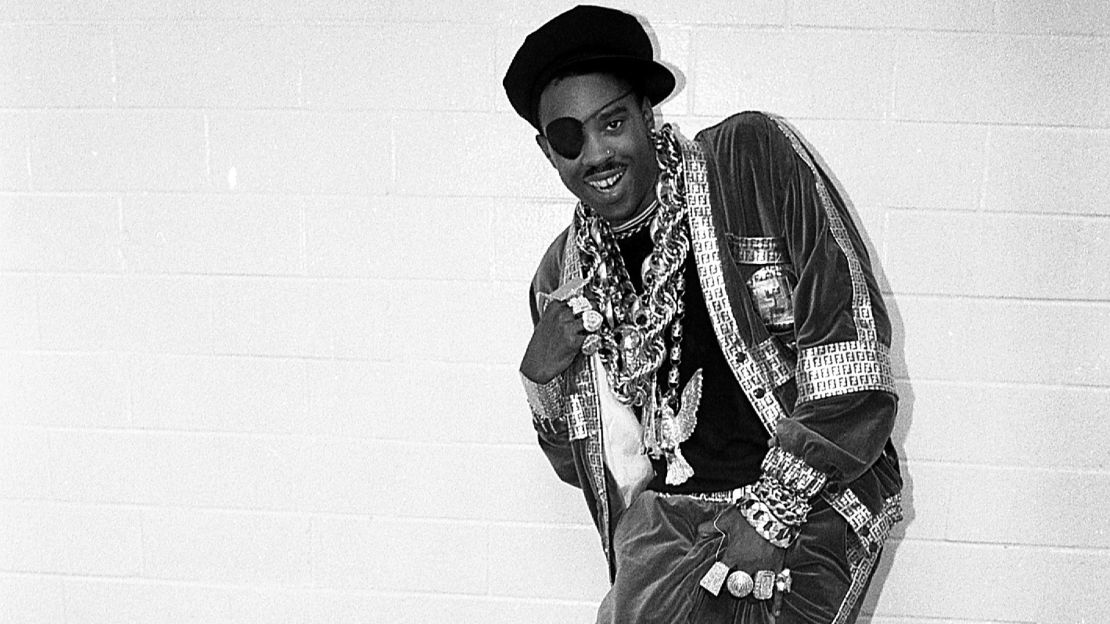 Slick Rick  backstage at The Arena in St. Louis, 1989.