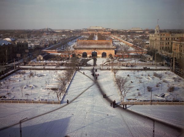 A photograph taken of the Forbidden City during the winter of 1946. 