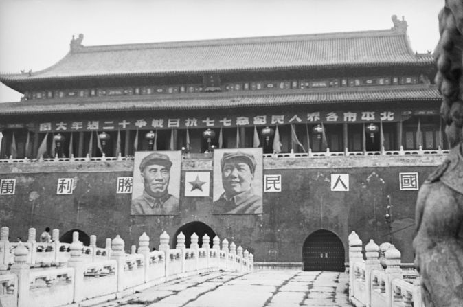 The same entrance pictured a year later in 1949, the year the Chinese Communist Party seized control of the country. 