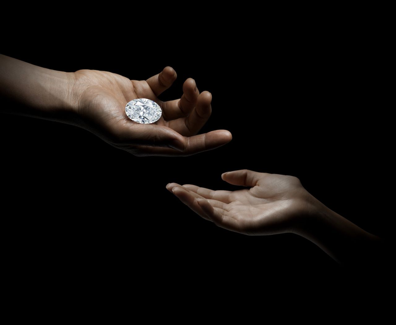 The stone was only the eighth white diamond of comparable size and quality to sell at auction, according to Sotheby's. 