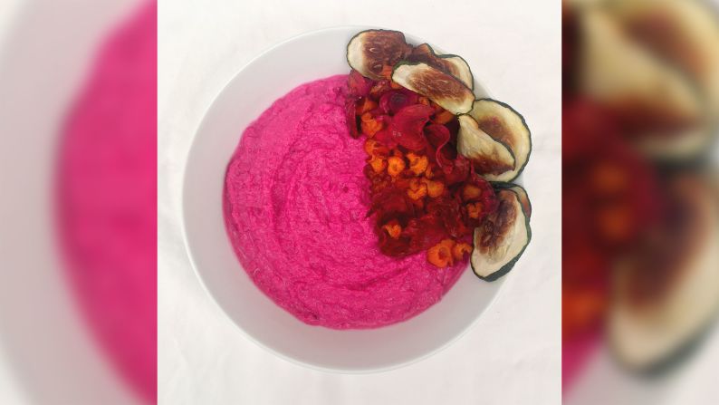 This lemony <a href="index.php?page=&url=http%3A%2F%2Fwww.lisadrayer.com%2Fbeet-hummus-with-veggie-chips%2F" target="_blank" target="_blank">beet hummus with veggie chips</a> is a showstopping alternative to store-bought hummus.
