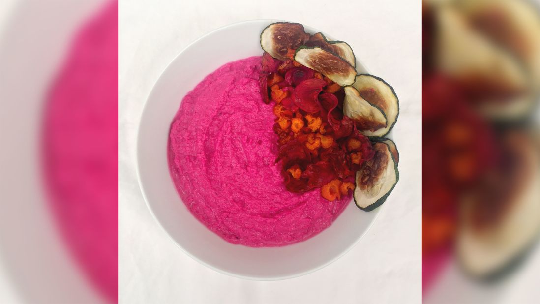 This lemony <a href="http://www.lisadrayer.com/beet-hummus-with-veggie-chips/" target="_blank" target="_blank">beet hummus with veggie chips</a> is a showstopping alternative to store-bought hummus.