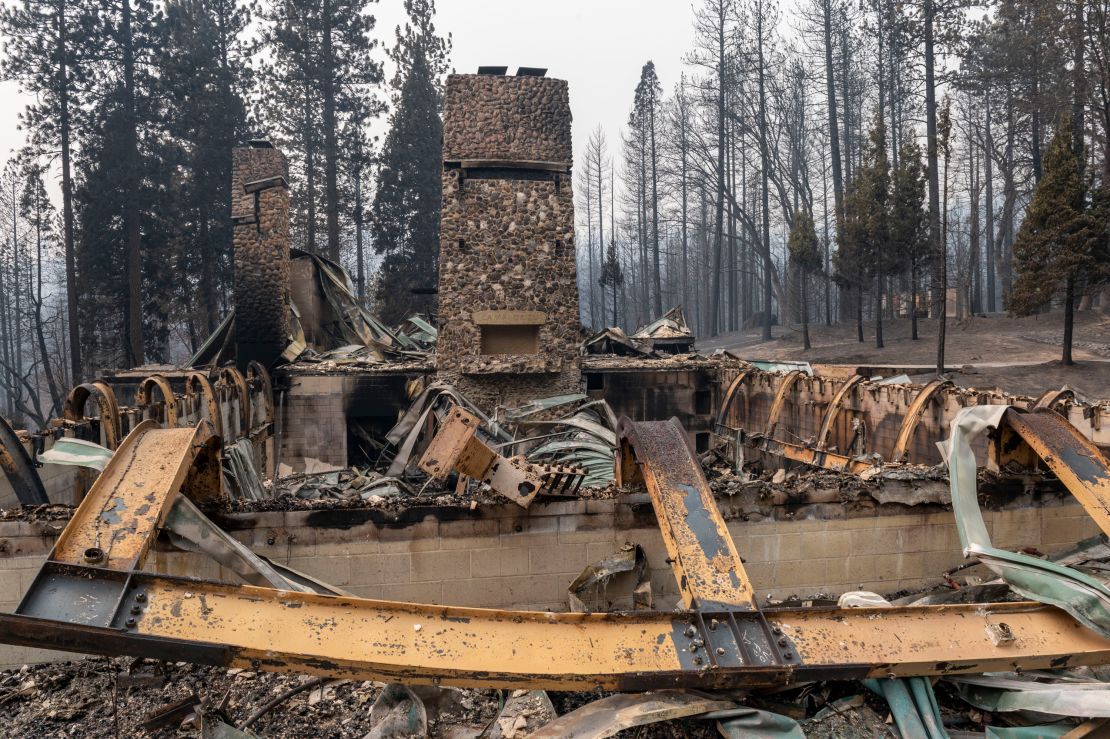 One of the structures at Camp Okizu that has burned to the ground.