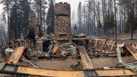 One of the structures at Camp Okizu that has burned to the ground.