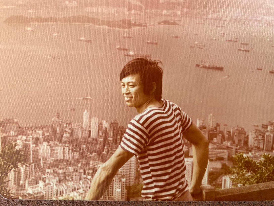 Ha Sze-yuen seen in 1975 above Hong Kong's Victoria Harbor, shortly after he escaped to the city from mainland China.