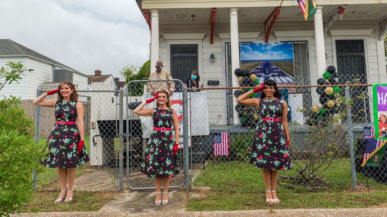 The museum's Victory Belles sang some tunes during a military flyover.