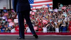 Supporters cheer as US President Donald Trump arrives for an indoor campaign rally at Xtreme Manufacturing in Henderson, a suburb of Las Vegas, Nevada, on September 13, 2020. (Brendan Smialowski/AFP/Getty Images)