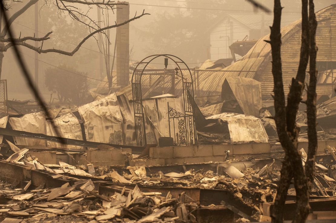 Several homes were reduced to rubble near Salem, about 45 miles southwest of Portland. 