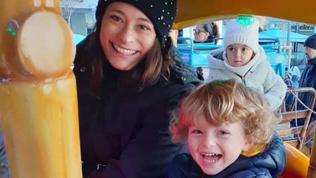 Carmelina Ciampa, pictured with her youngest son, in Italy. Her husband and eldest son are in Australia.