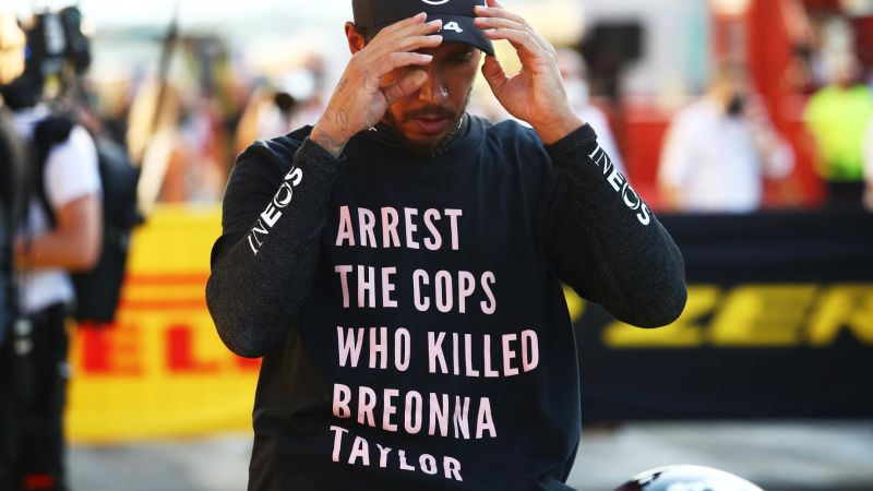 Lewis Hamilton ‘won’t stop’ his fight against racism as FIA rules out investigation into Breonna Taylor T-shirt