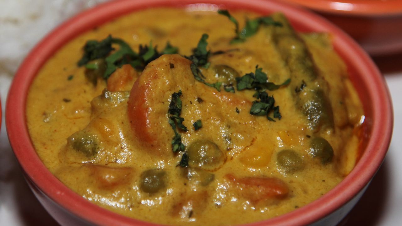 Navratan korma ('nine gem' vegetable curry) is a must-have if dining at Raaz.