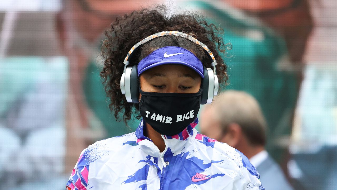 Tennis star Naomi Osaka wears a face mask with Tamir Rice's name before winning the US Open final on September 12. <a href="index.php?page=&url=https%3A%2F%2Fwww.cnn.com%2F2020%2F09%2F11%2Ftennis%2Fnaomi-osaka-us-open-face-mask-spt-intl%2Findex.html" target="_blank">Osaka wore a different name</a> for each of her seven matches. Rice, a 12-year-old boy, was killed by police gunfire in Cleveland while he was holding a toy replica pistol in 2014.