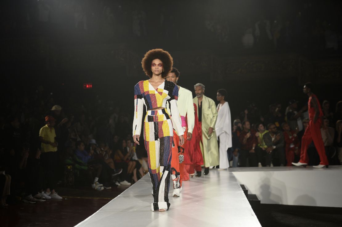 Runway looks from Kerby Jean-Raymond's label, Pyer Moss, at New York Fashion Week in 2019.