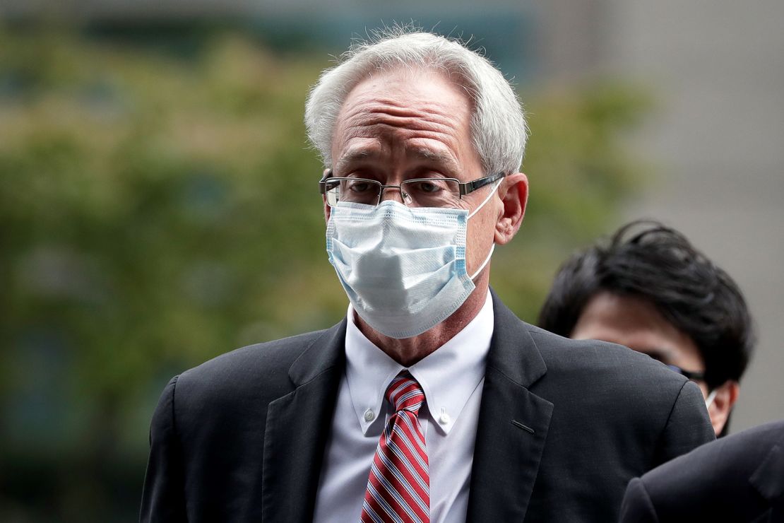 Greg Kelly, a former representative director of Nissan, arriving ahead of his appearance at the Tokyo District Court on Tuesday.