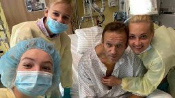 Alexey Navalny shares first picture of himself post-attack, from a hospital in Berlin, Germany, on Tuesday, September 15