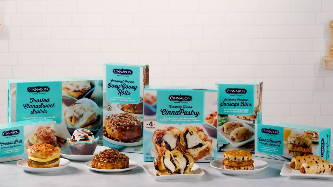 Cinnabon's frozen food lineup.