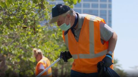 Edward Bidwell helps keep San Diego clean as a member of Wheels of Change's workforce. The organization plans to employ some 5,200 homeless people this year to clean up litter. 
