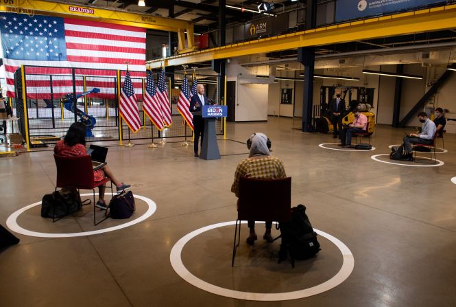 Biden speaks at an event in Pittsburgh on August 31.