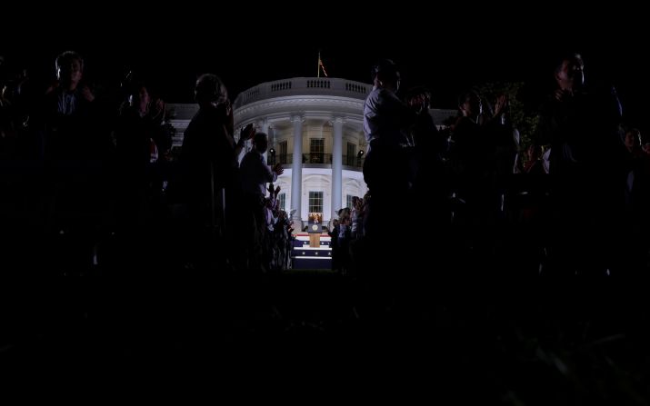 Trump delivers his <a  target="_blank">presidential nomination acceptance speech</a> at the White House during the <a  target="_blank">Republican National Convention</a> on August 27. "I stand before you tonight honored by your support, proud of the extraordinary progress we have made together over the last four incredible years, and brimming with confidence in the bright future we will build for America over the next four years," Trump said.