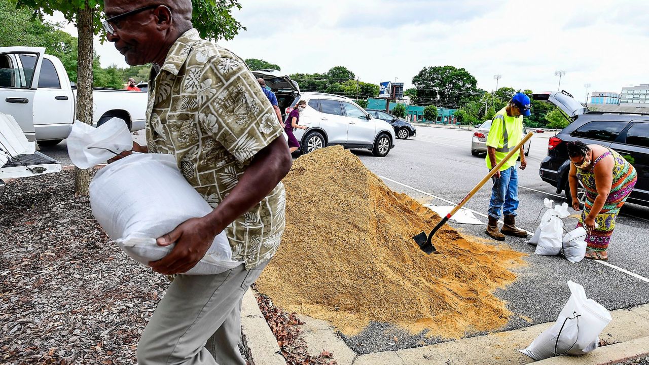 Residents in Montgomery, Alabama, were filling sandbags Tuesday in preparation for possible flooding.
