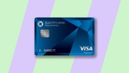 underscored chase sapphire preferred credit card on background