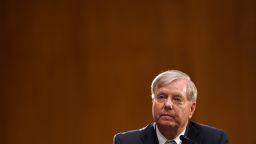 WASHINGTON, DC - JULY 30: Sen. Lindsey Graham (R-S.C.) asks a question to Secretary of State Mike Pompeo during a Senate Foreign Relations Committee hearing to discuss the Trump administration's FY 2021 budget request for the State Department on July 30, 2020 in Washington, DC. (Photo by Greg Nash-Pool/Getty Images)