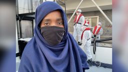 Ayat Abdi Ibrahim says the migrants 'were treated like animals' on Greece's Lesbos island. She was among those who say they were forcefully expelled from Greek soil and left at sea to be rescued by the Turkish guard.