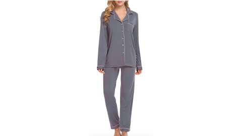 Ekouaer Pajamas Set Long Sleeve Sleepwear