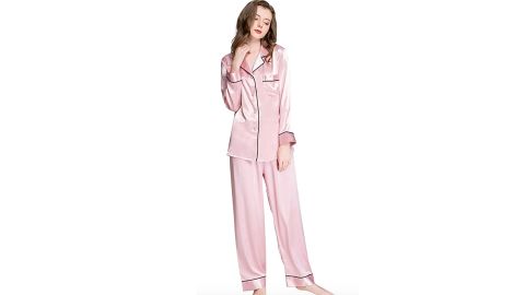Lonxu Womens Silk Satin Pajamas Set