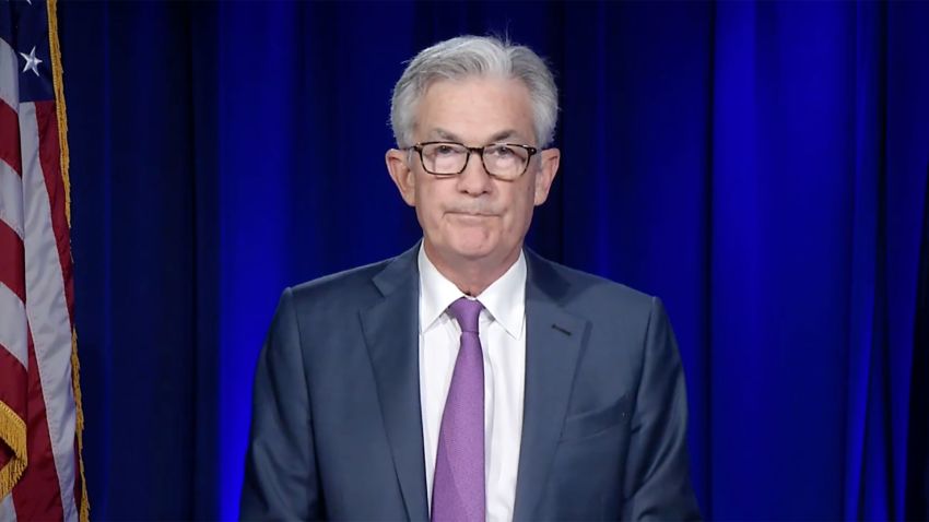 Jerome Powell holds a press conference on September 16, 2020.